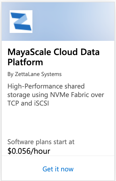 MayaScale NVMe Fabrics on Cloud