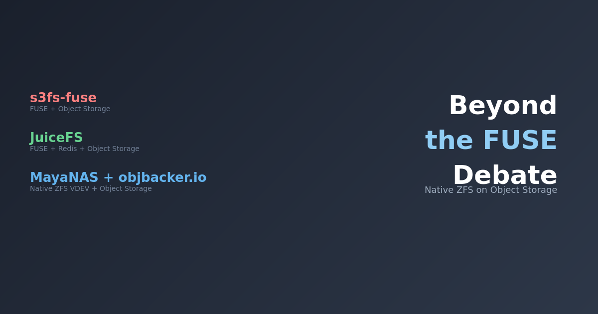 Beyond the FUSE Debate: Why Native ZFS on Object Storage Changes Everything