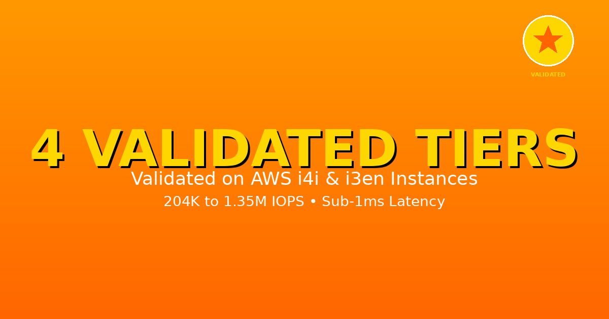 MayaScale Validated Performance Tiers on AWS